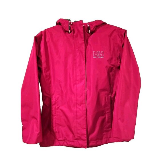 Helly Hansen Women's Jacket Hood Fuchsia Pink MED Outdoor Hiking Walking - Picture 1 of 11
